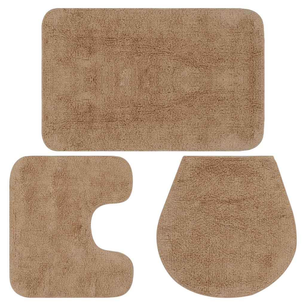 Set Tappetini Per Bagno 3 Pz In Tessuto