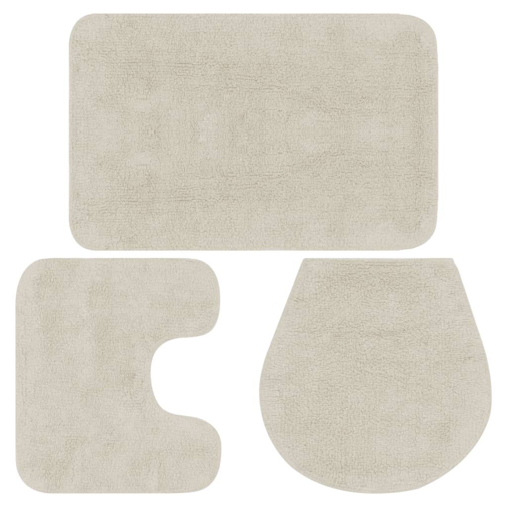 Set Tappetini Per Bagno 3 Pz In Tessuto
