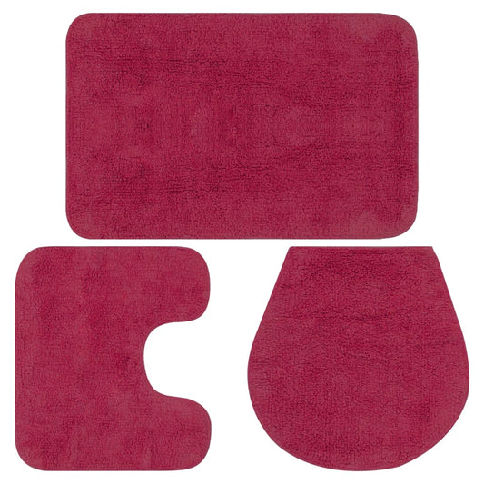 Set Tappetini Per Bagno 3 Pz In Tessuto