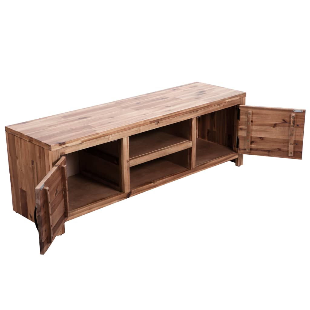 Mobile Porta Tv In Legno Massello Di Acacia 120X35X40 Cm