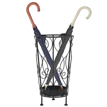 Portaombrelli Stile Vintage Metallo 26X46 Cm Nero