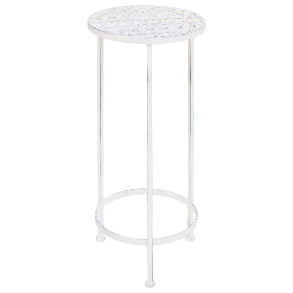 Set Piedistalli Per Piante 3 Pz Vintage Effetto Bianco Anticato Rovere Fumo