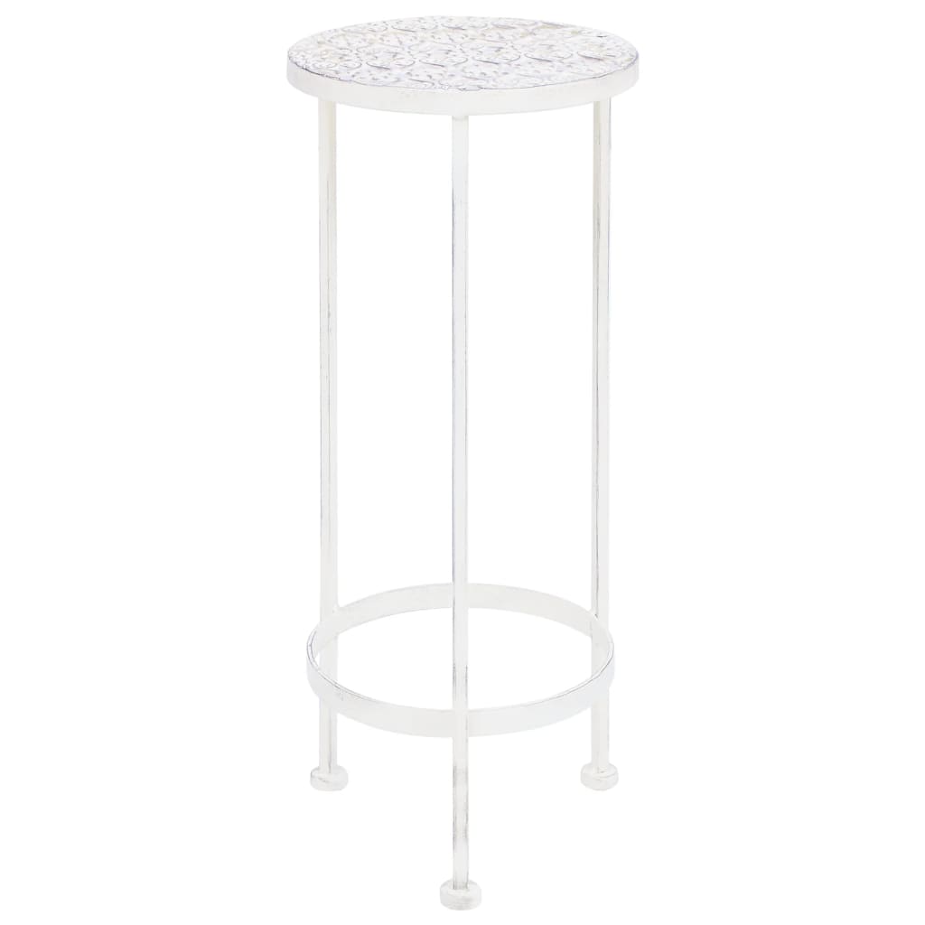 Set Piedistalli Per Piante 3 Pz Vintage Effetto Bianco Anticato Rovere Fumo