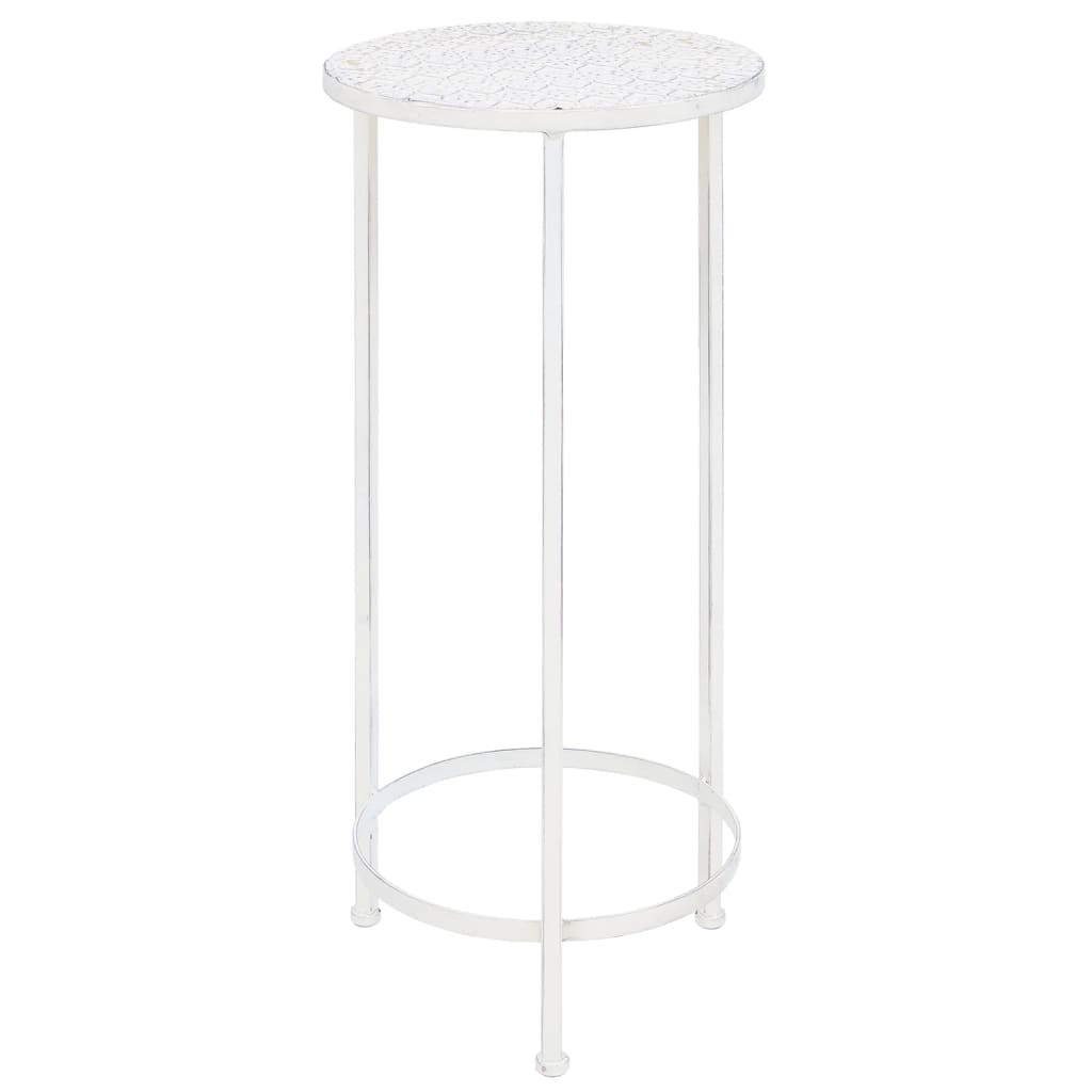 Set Piedistalli Per Piante 3 Pz Vintage Effetto Bianco Anticato Rovere Fumo