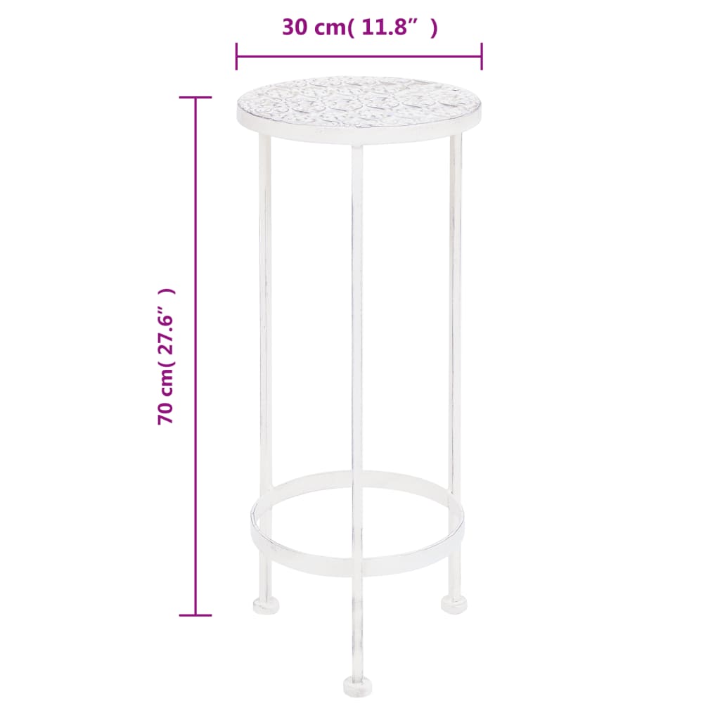 Set Piedistalli Per Piante 3 Pz Vintage Effetto Bianco Anticato Rovere Fumo