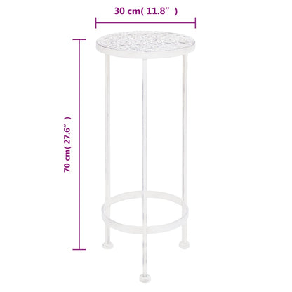 Set Piedistalli Per Piante 3 Pz Vintage Effetto Bianco Anticato Rovere Fumo