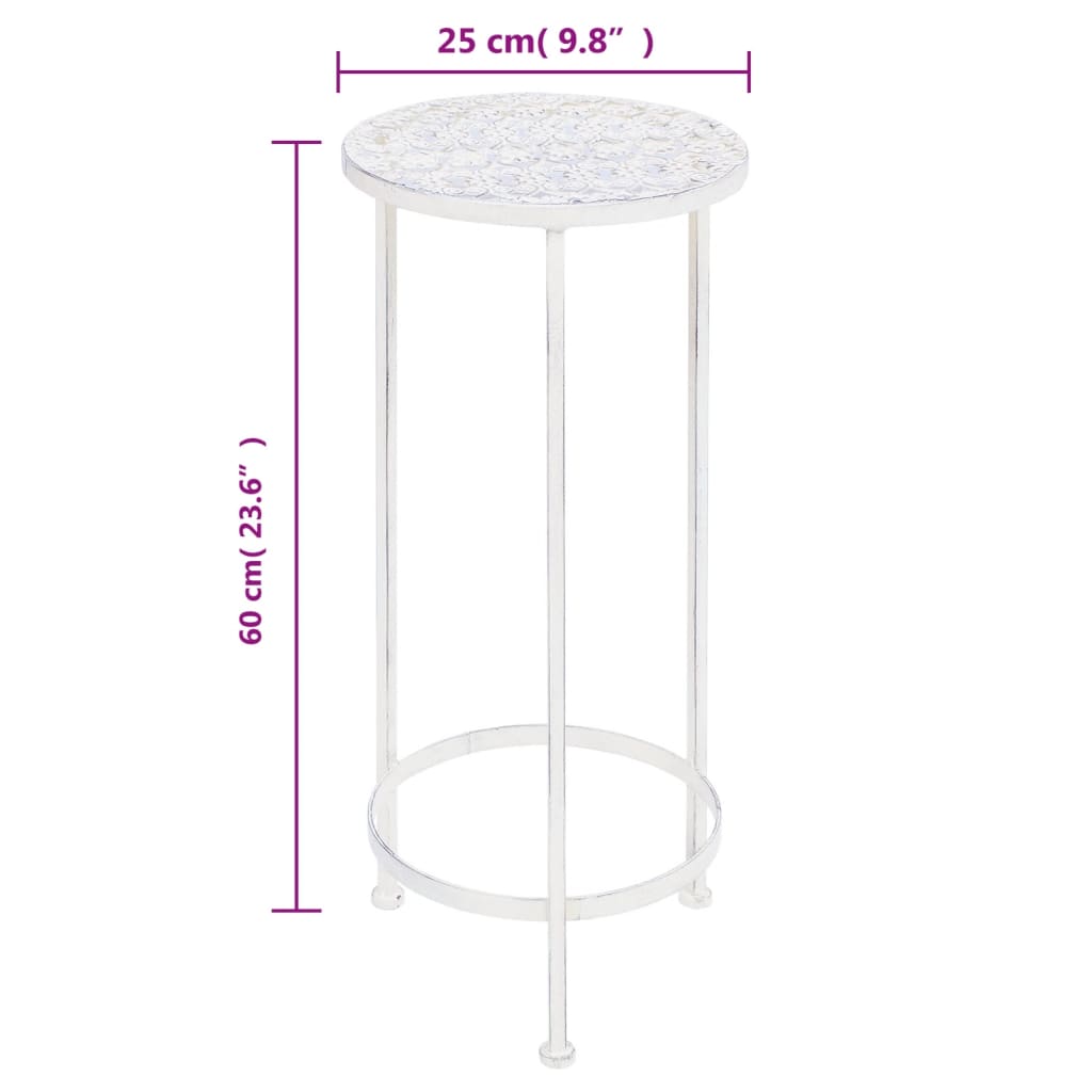 Set Piedistalli Per Piante 3 Pz Vintage Effetto Bianco Anticato Rovere Fumo