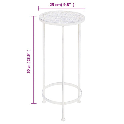 Set Piedistalli Per Piante 3 Pz Vintage Effetto Bianco Anticato Rovere Fumo