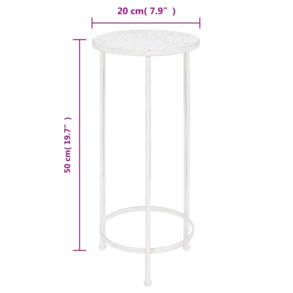 Set Piedistalli Per Piante 3 Pz Vintage Effetto Bianco Anticato Rovere Fumo