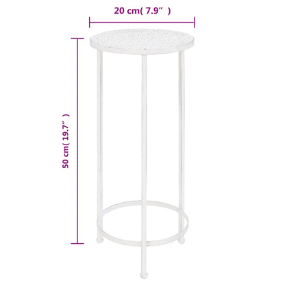 Set Piedistalli Per Piante 3 Pz Vintage Effetto Bianco Anticato Rovere Fumo