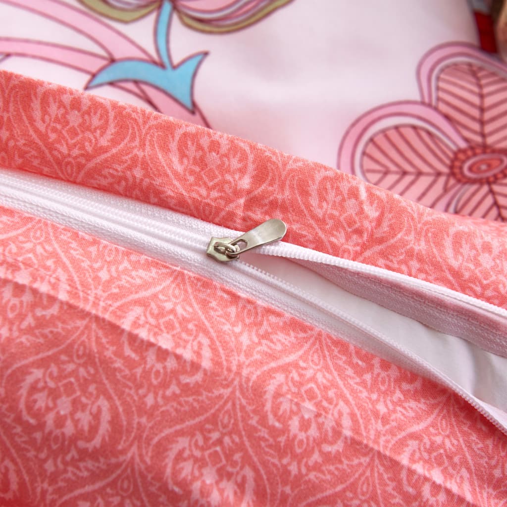 Set Copripiumino Floreale/Rosa Rigato 200X220/80X80 Cm Blu Reale
