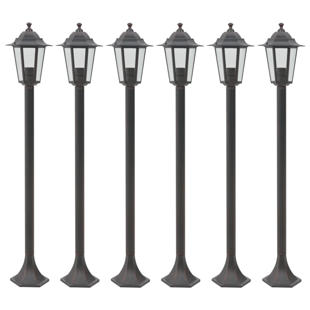 Lampioni Da Giardino 6Pz E27 110 Cm Alluminio