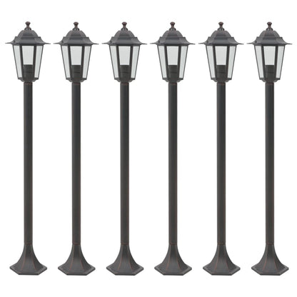 Lampioni Da Giardino 6Pz E27 110 Cm Alluminio
