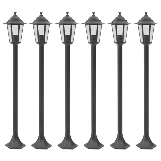 Lampioni Da Giardino 6Pz E27 110 Cm Alluminio
