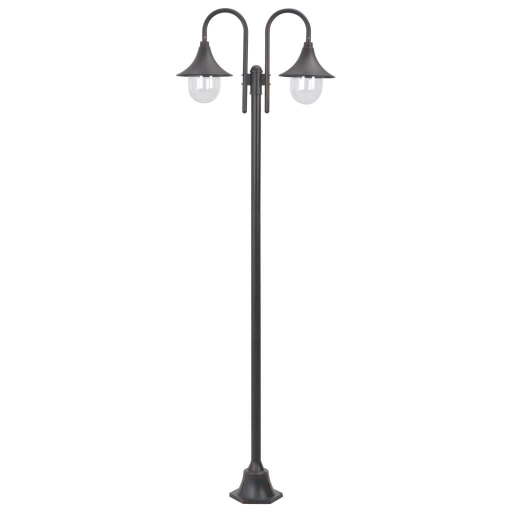 Lampione Da Giardino E27 220 Cm Alluminio 2 Lampade