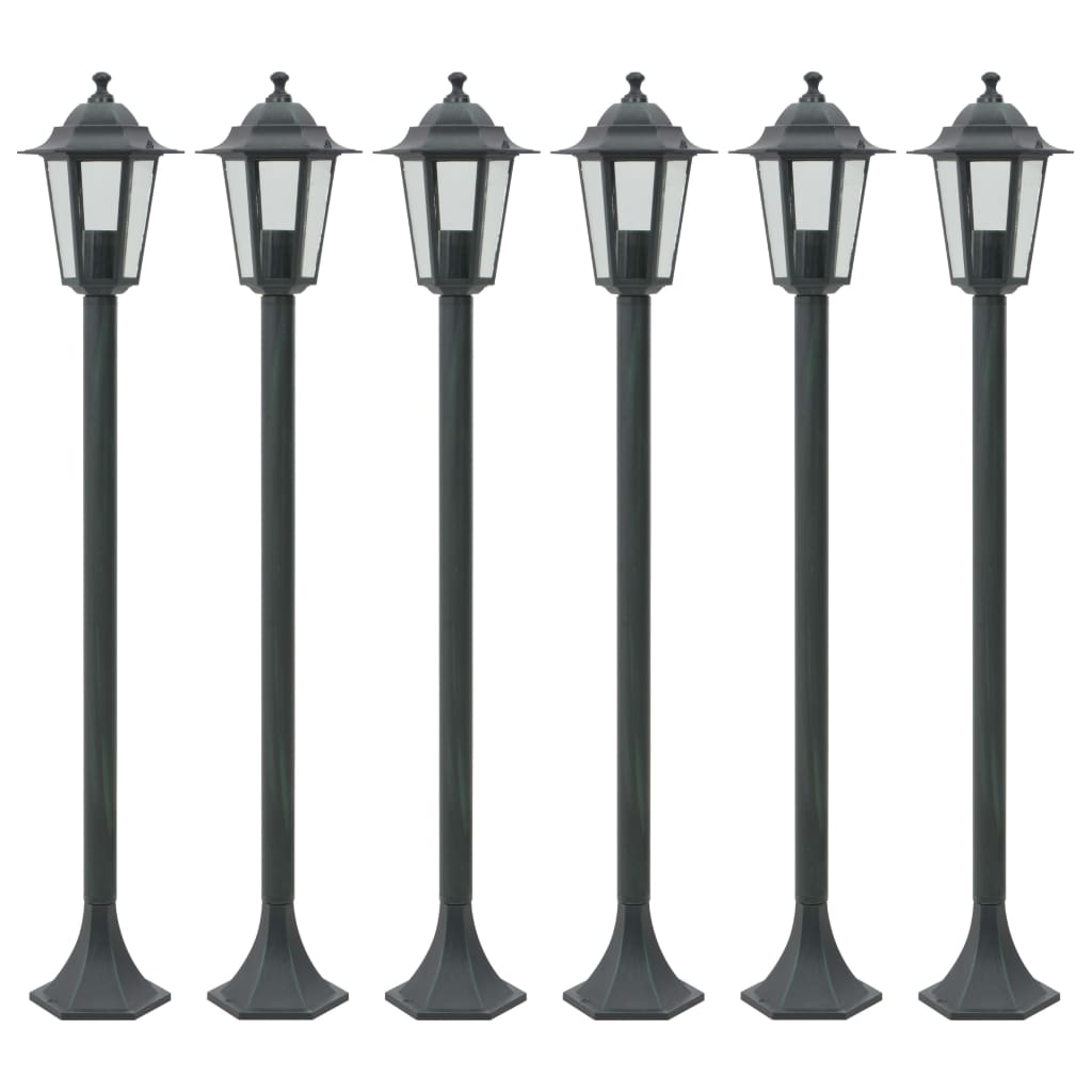 Lampioni Da Giardino 6Pz E27 110 Cm Alluminio