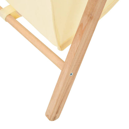 Portabiancheria In Legno Di Cedro E Tessuto Beige 42X41X64 Cm