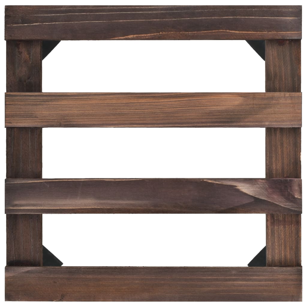 Pedane Con Ruote Per Piante 4 Pz In Legno Di Cedro 25X25 Cm Naturale