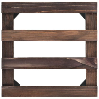 Pedane Con Ruote Per Piante 4 Pz In Legno Di Cedro 25X25 Cm Naturale
