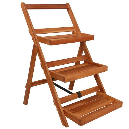 Piedistallo Per Piante A 3 Livelli 50X63X80Cm Massello D'acacia