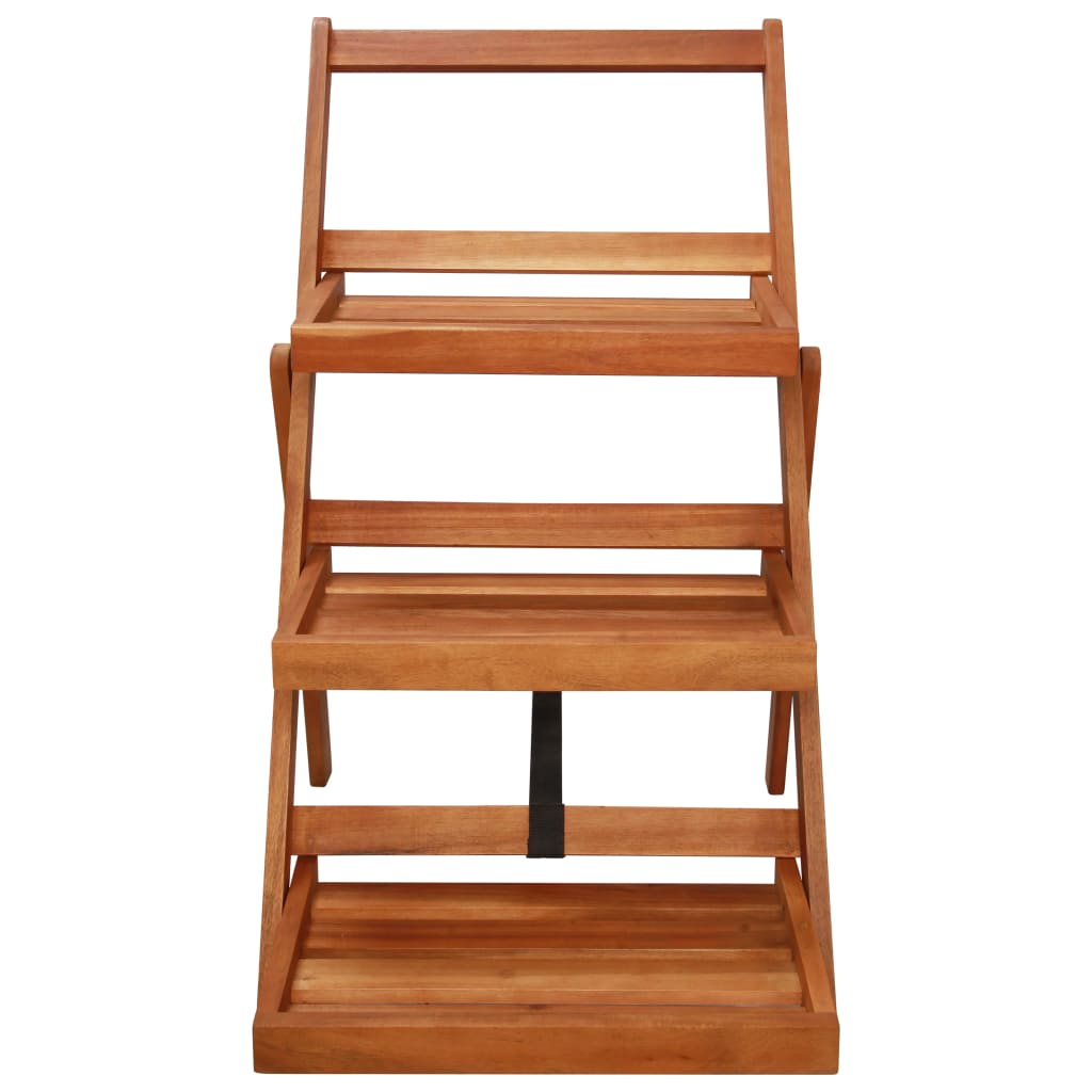 Piedistallo Per Piante A 3 Livelli 50X63X80Cm Massello D'acacia