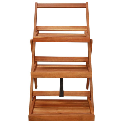 Piedistallo Per Piante A 3 Livelli 50X63X80Cm Massello D'acacia