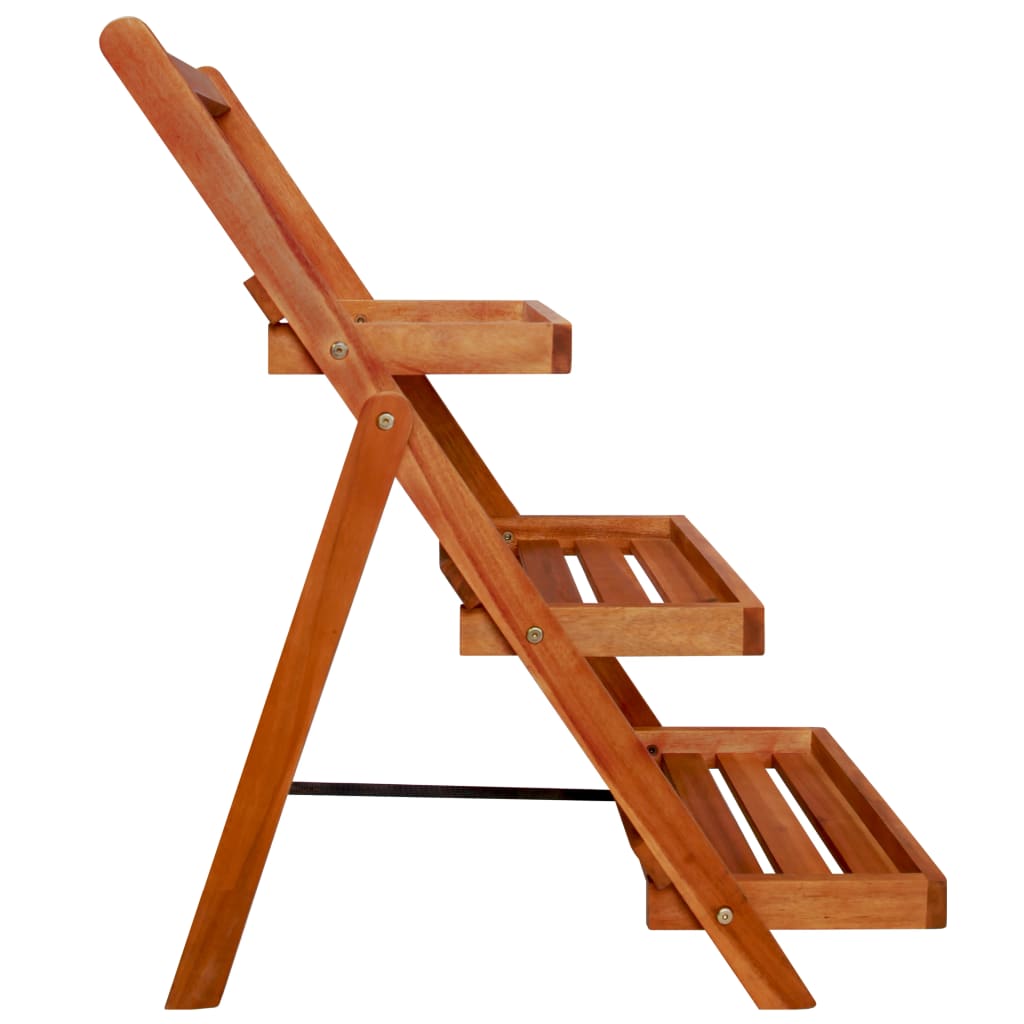 Piedistallo Per Piante A 3 Livelli 50X63X80Cm Massello D'acacia