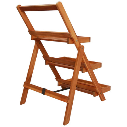 Piedistallo Per Piante A 3 Livelli 50X63X80Cm Massello D'acacia