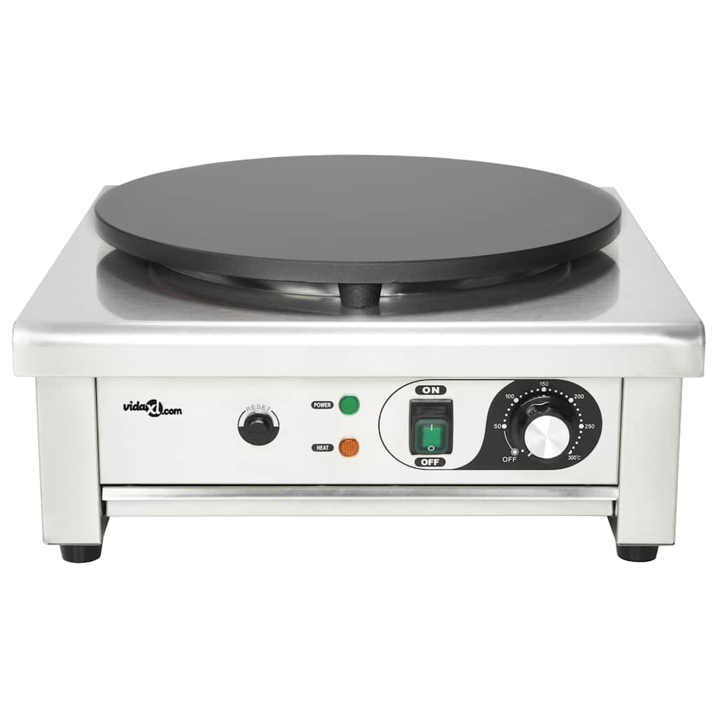 Piastra Elettrica Per Crepes Con Vassoio Estraibile 40 Cm 3000 W Nero