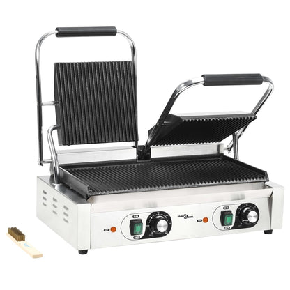 Doppia Griglia Per Panini Scanalata 3600 W 57X30,5X20 Cm