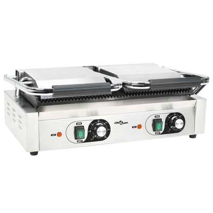 Doppia Griglia Per Panini Scanalata 3600 W 57X30,5X20 Cm
