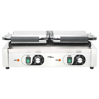 Doppia Griglia Per Panini Scanalata 3600 W 57X30,5X20 Cm