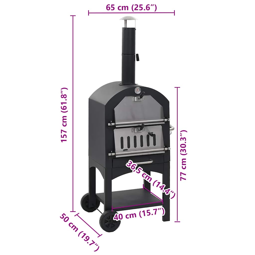 Forno Pizza Esterno A Carbonella Con Pietra Refrattaria