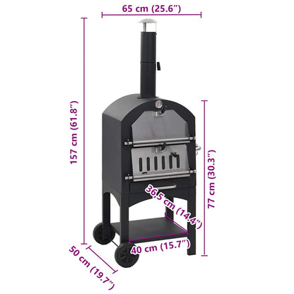 Forno Pizza Esterno A Carbonella Con Pietra Refrattaria