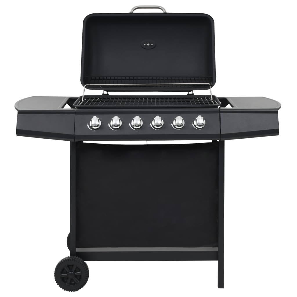 Barbecue Griglia A Gas 6 Fornelli Acciaio Inossidabile Argento