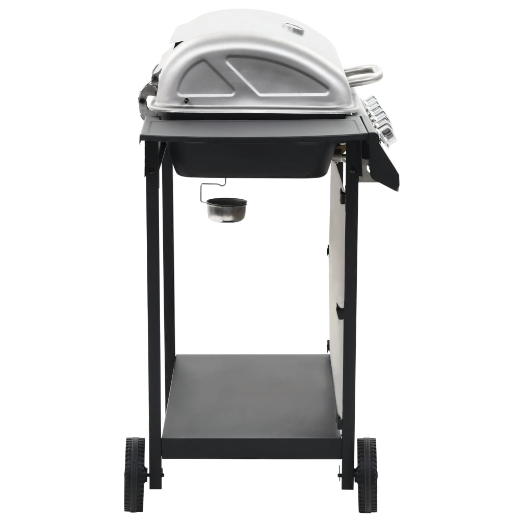 Barbecue Griglia A Gas 6 Fornelli Acciaio Inossidabile Argento