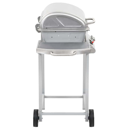 Barbecue A Gas Con Griglia 2 Fornelli Argento Acciaio Inox