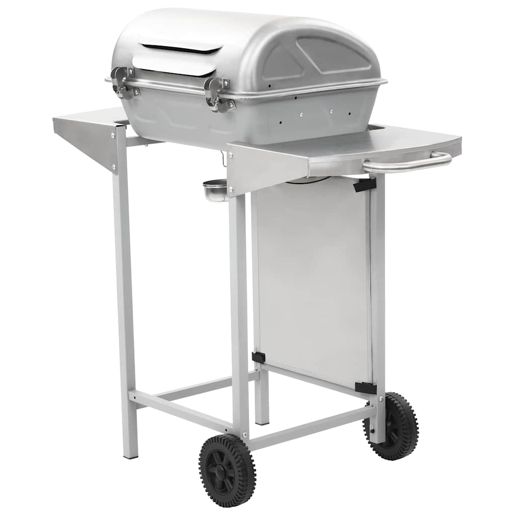 Barbecue A Gas Con Griglia 2 Fornelli Argento Acciaio Inox
