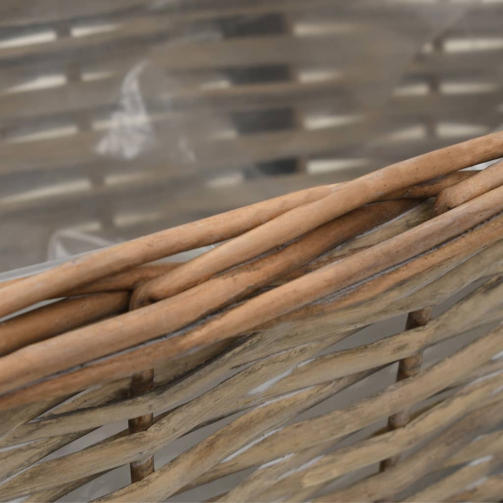 Fioriere Da Balcone 2 Pz In Vimini Con Rivestimento In Pe 40 Cm