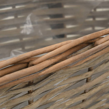 Fioriere Da Balcone 2 Pz In Vimini Con Rivestimento In Pe 40 Cm