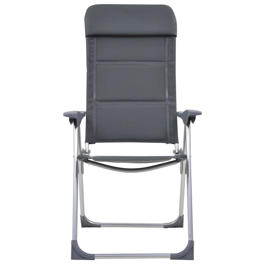 Sedie Da Campeggio 2 Pz In Alluminio 58X69X111 Cm