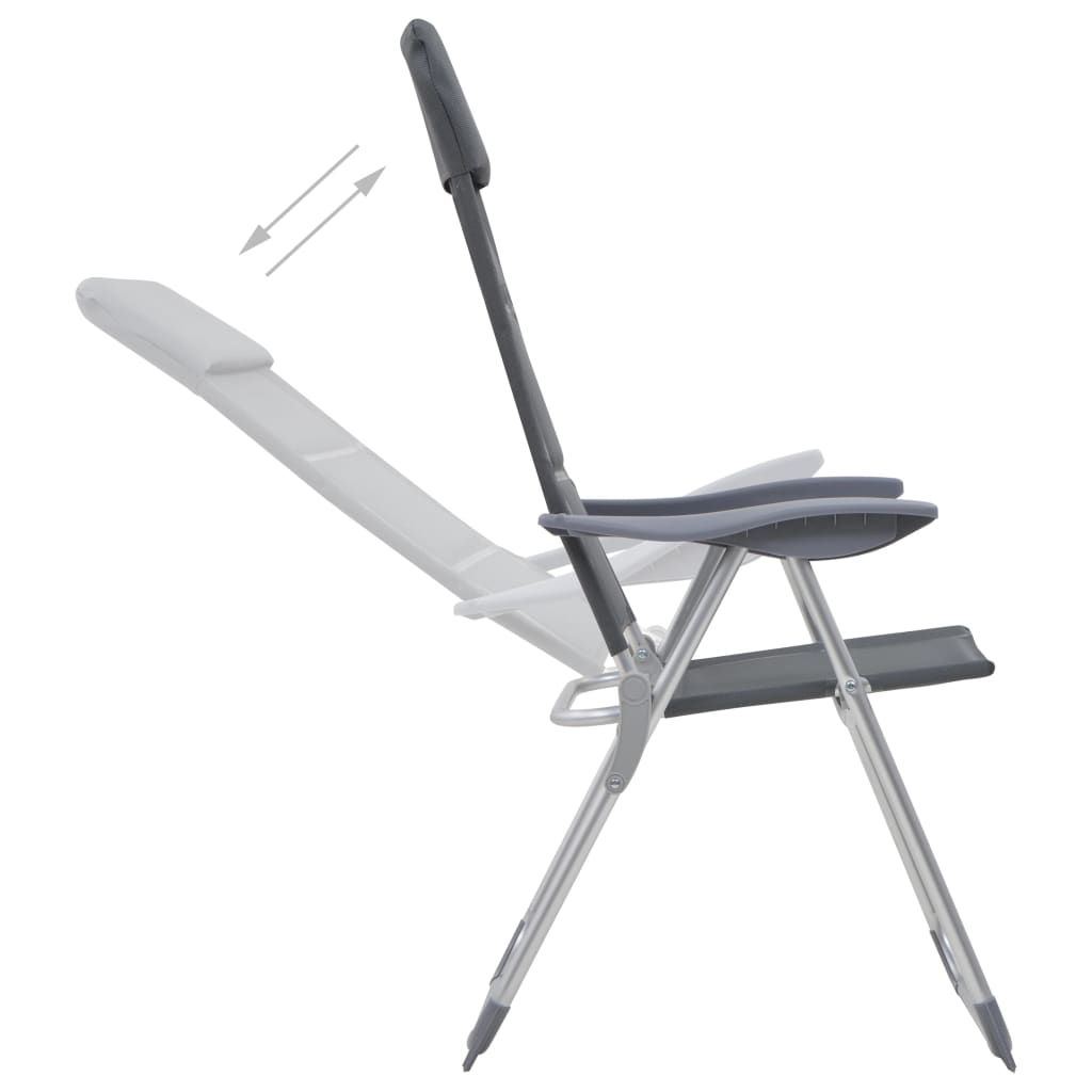 Sedie Da Campeggio 2 Pz In Alluminio 58X69X111 Cm
