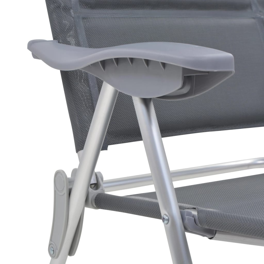 Sedie Da Campeggio 2 Pz In Alluminio 58X69X111 Cm