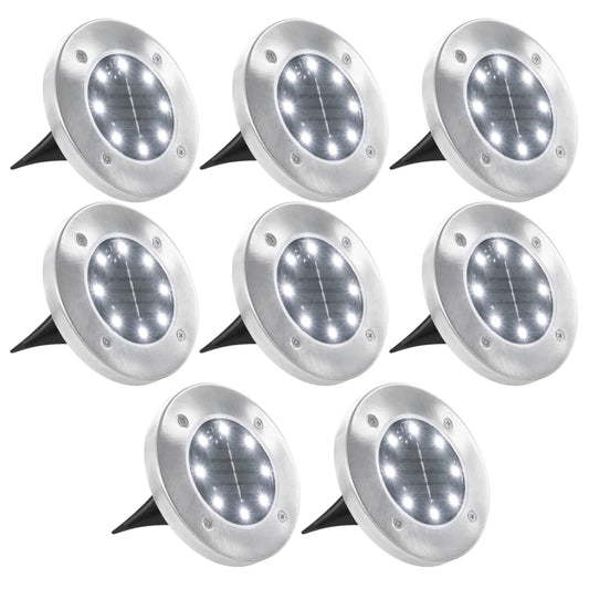 Lampade Solari Da Terra 8 Pz Luci A Led Bianche