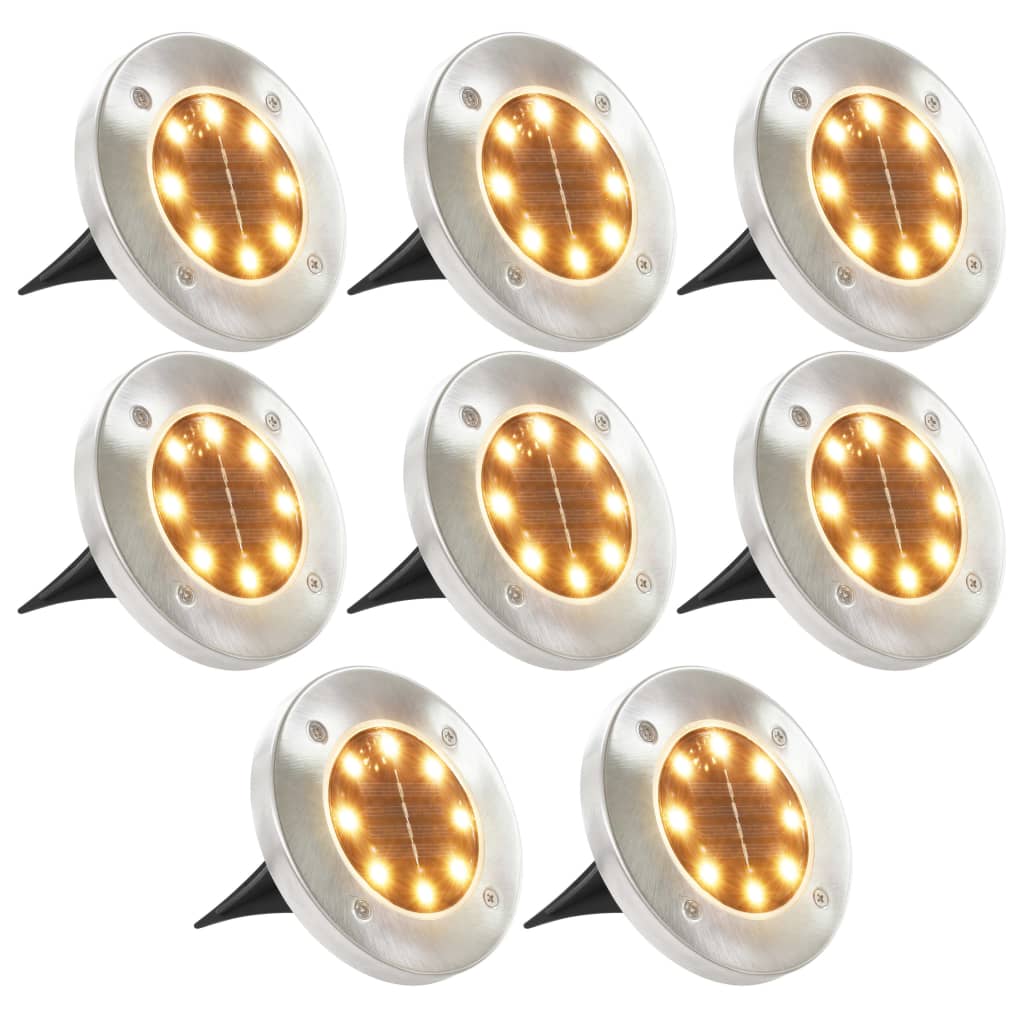 Lampade Solari Da Terra 8 Pz Luci A Led Bianche