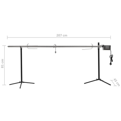 Griglia Barbecue Automatica Con Motore In Acciaio 207X45X81Cm