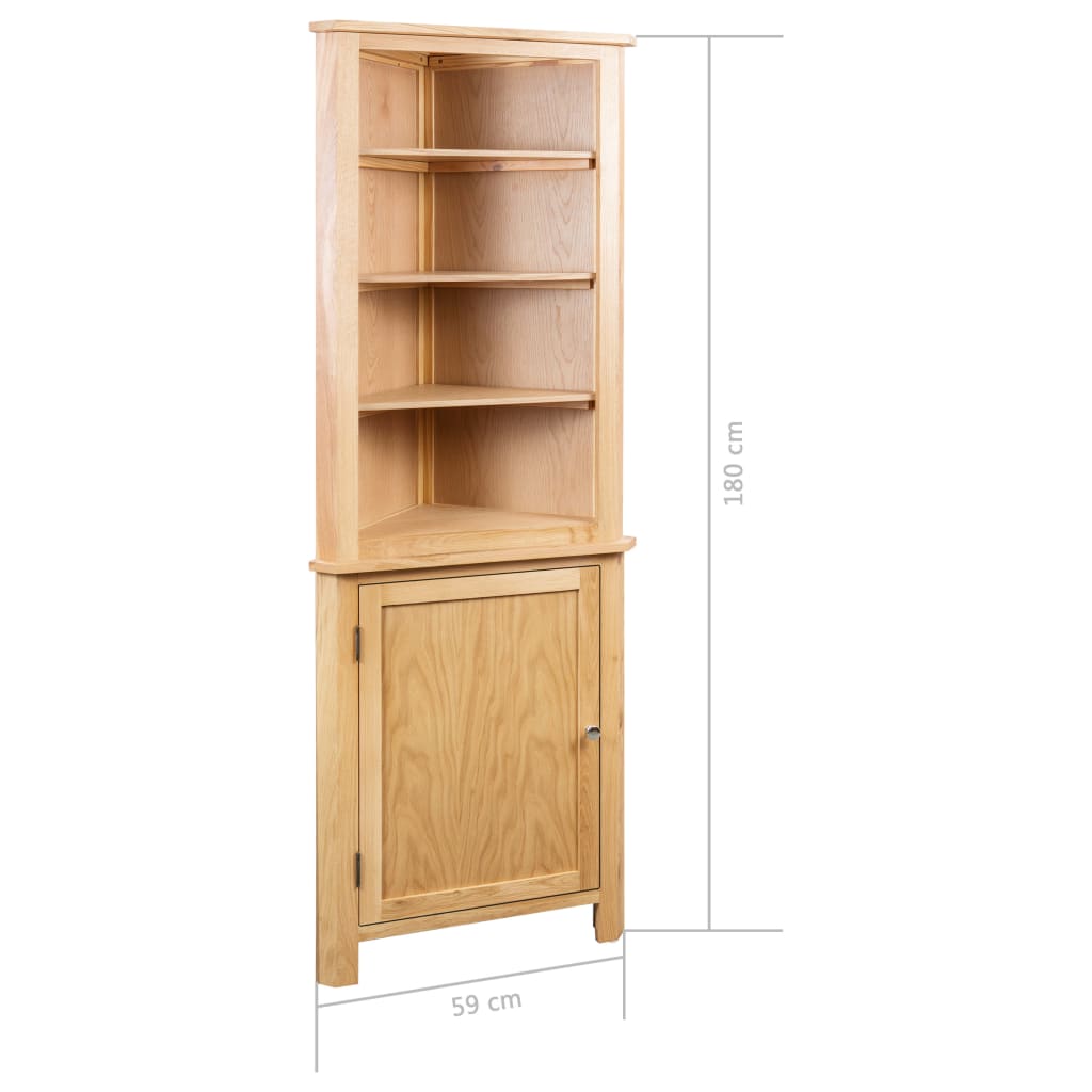 Armadietto Ad Angolo 59X36X180 Cm In Massello Di Rovere