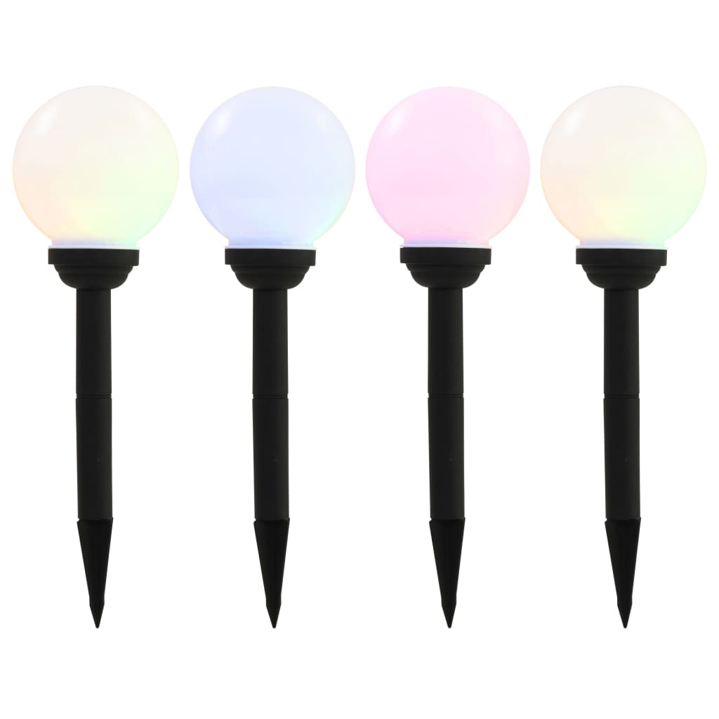 Lampade Solari Da Esterno 8 Pz Led Sferiche 15 Cm Rgb