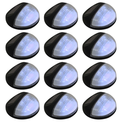 Lampade Solari Da Parete Da Esterni A Led 12 Pz Rotonde Nere