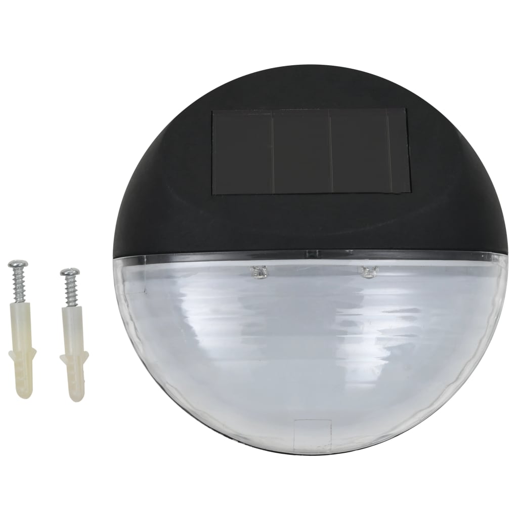 Lampade Solari Da Parete Da Esterni A Led 12 Pz Rotonde Nere